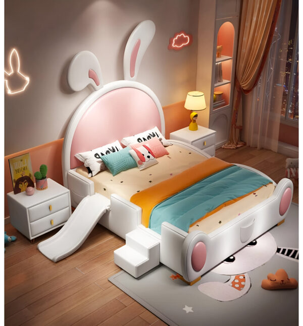 Lit Enfant Bunny– – Douceur Ludique et Confort Sécurisé