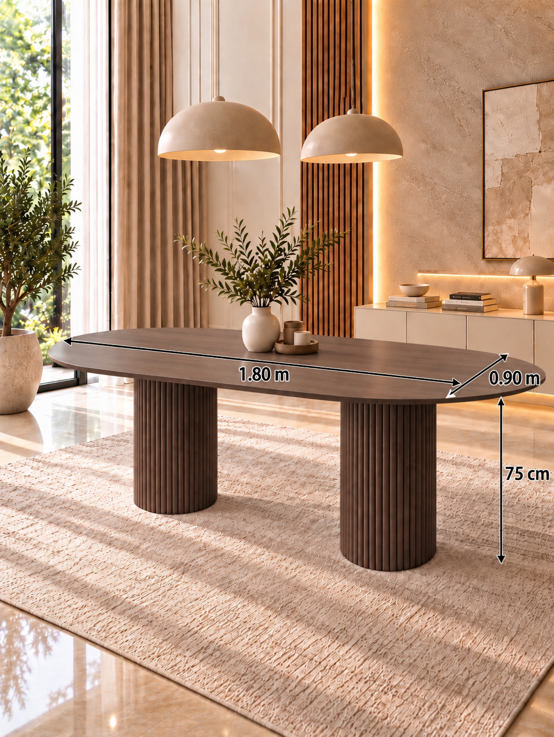 Salle à Manger Chêne Beige Crème Épuré – 6 chaise – Image 4